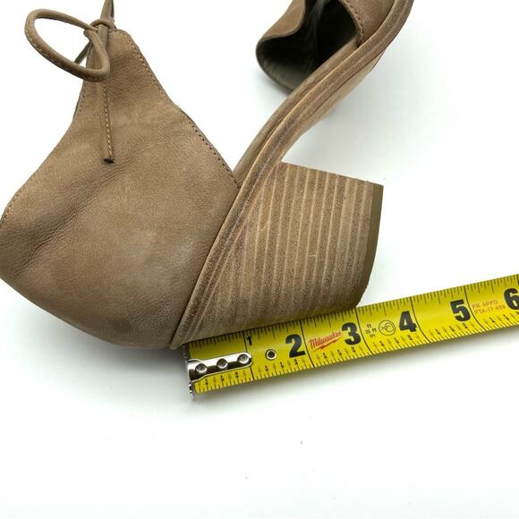 Eileen Fisher Ann Nubuck Suede Ankle Tie Heel Sandal Brown 9.5 - Picture 10 of 10